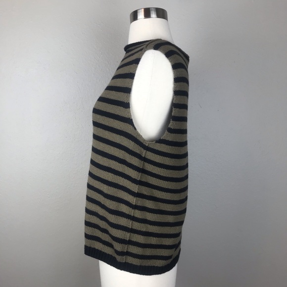 Vince Striped Cotton Cropped Shell Sweater - Picture 5 of 8